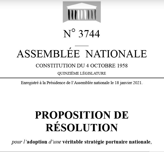 Proposition de résolution nº 3744 pour l'adoption d'une véritable stratégie portuaire nationale {HTML}