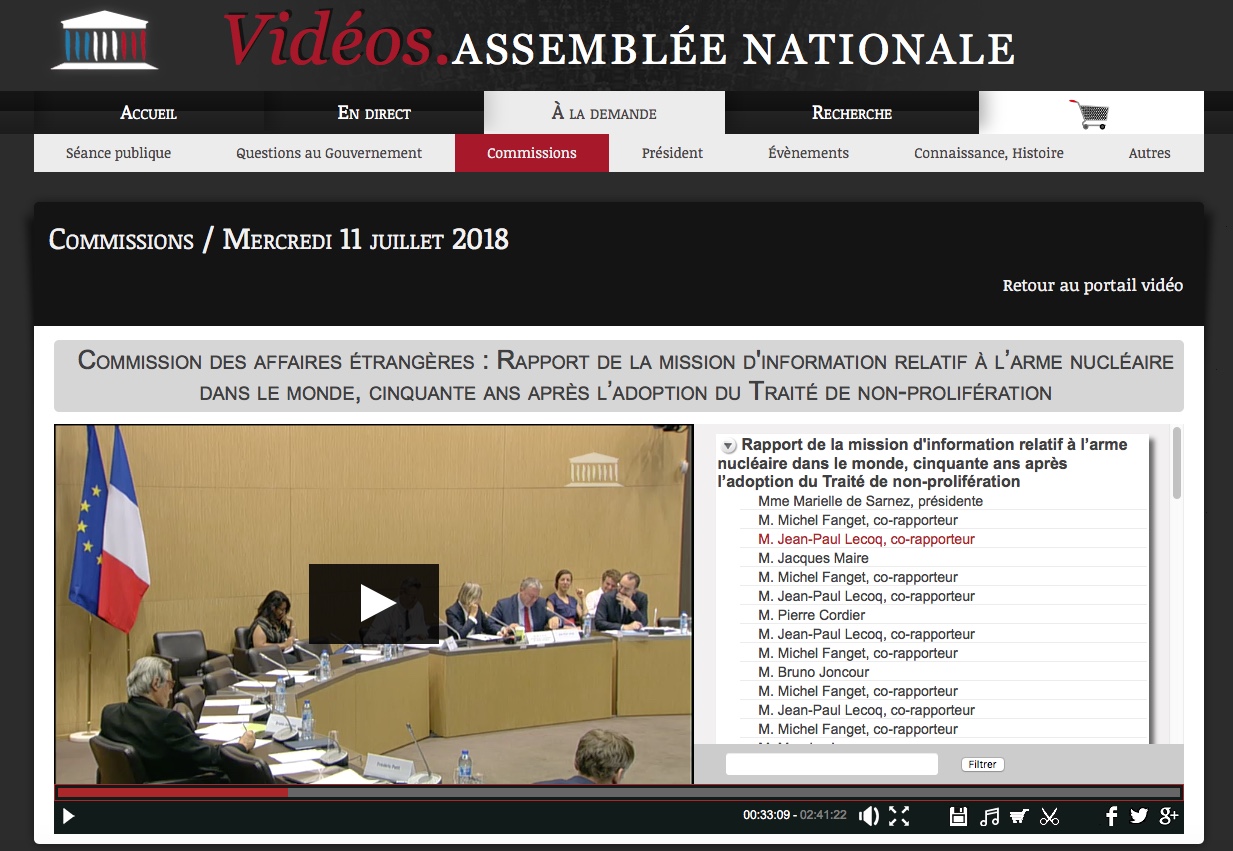 Vidéo des débats en Commission des affaires étrangères, 11 juillet (...) (HTML - 25.5 ko)