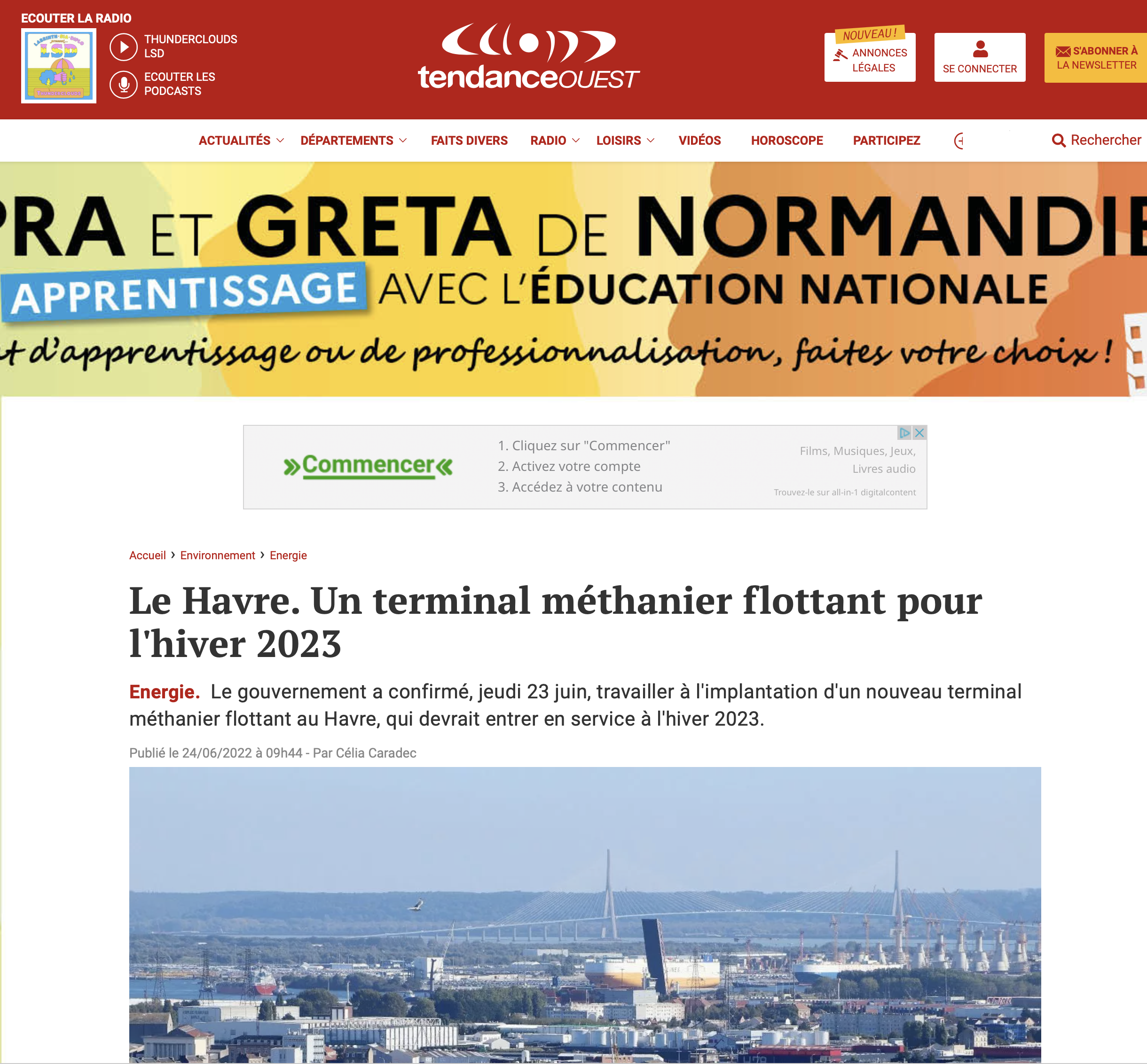 Le Havre. Un terminal méthanier flottant pour l'hiver 2023 {HTML}