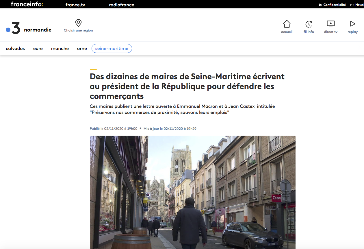 Des dizaines de maires de Seine-Maritime écrivent au président de la République pour défendre les commerçants {HTML}