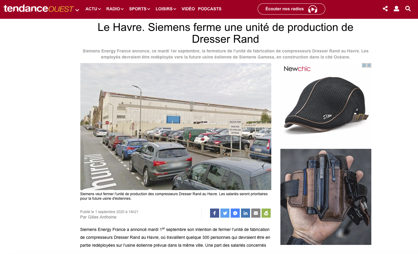 Le Havre. Siemens ferme une unité de production de Dresser Rand {HTML}