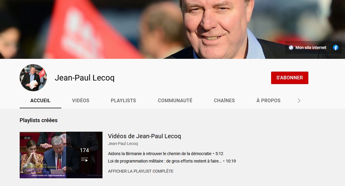 Jean-Paul Lecoq - YouTube {HTML}