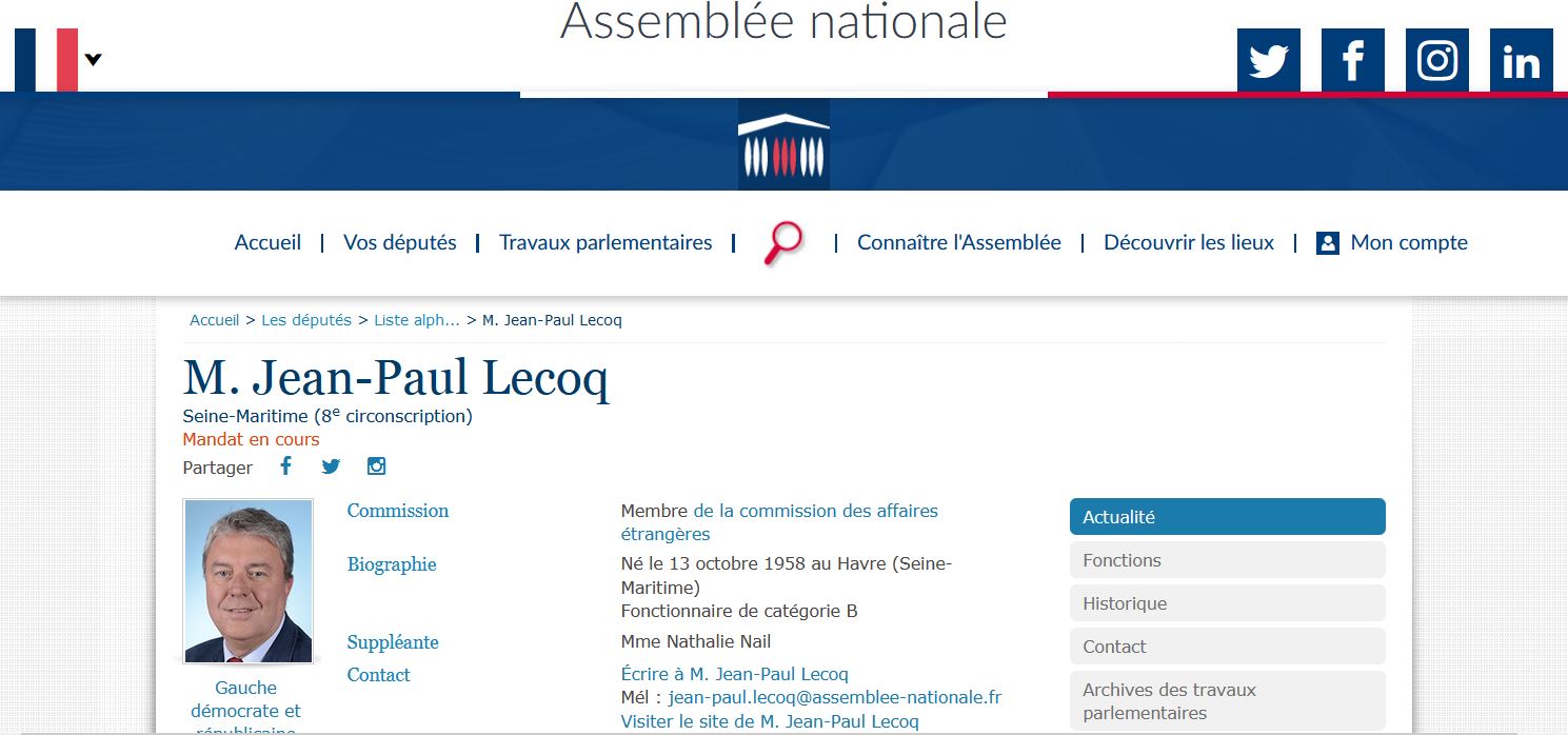 M. Jean-Paul Lecoq - Seine-Maritime (8e circonscription) - Assemblée nationale {HTML}