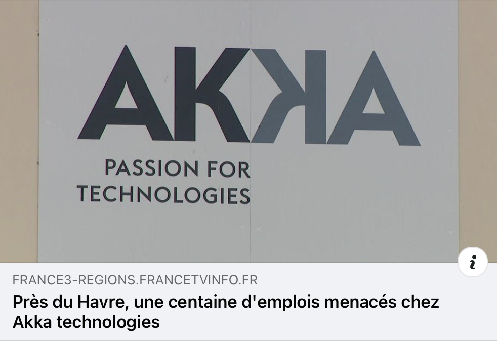 Près du Havre, une centaine d'emplois menacés chez Akka technologies {HTML}